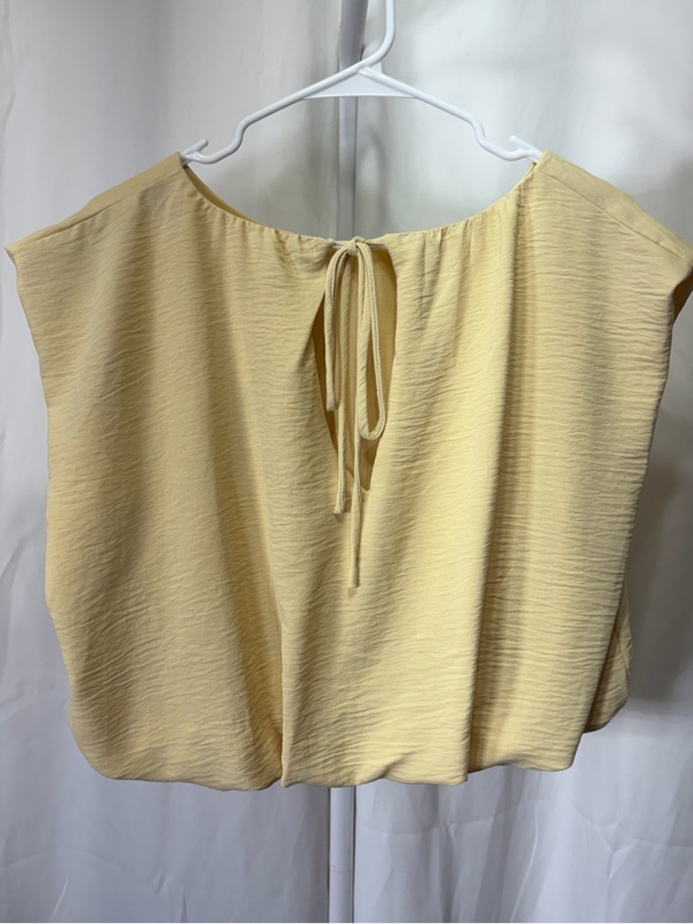 Blu Pepper Pale Yellow Tie-Back Cap Sleeve Blouse 2507